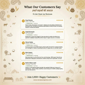 A2 Desi Cow Ghee 5 Litre | Bilona - Churned - Ratnaya Organics
