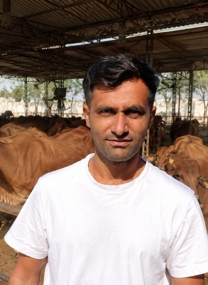 Arvind at the farm