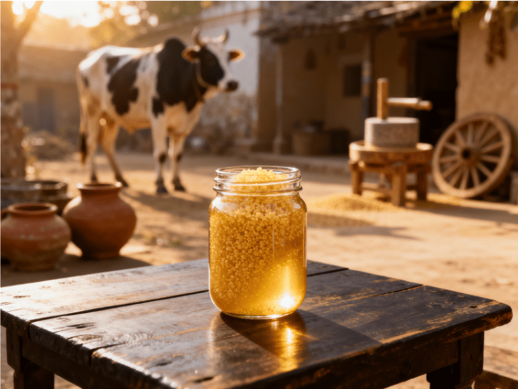 A2 Ghee vs. Regular Cow Ghee: The Truth About Purity, Nutrition, and the Bilona Method - Ratnaya Organics