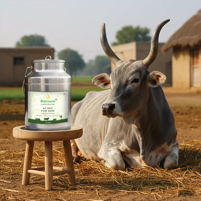 A2 Desi Cow Ghee 5 Litre | Bilona-Churned Ratnaya Organics