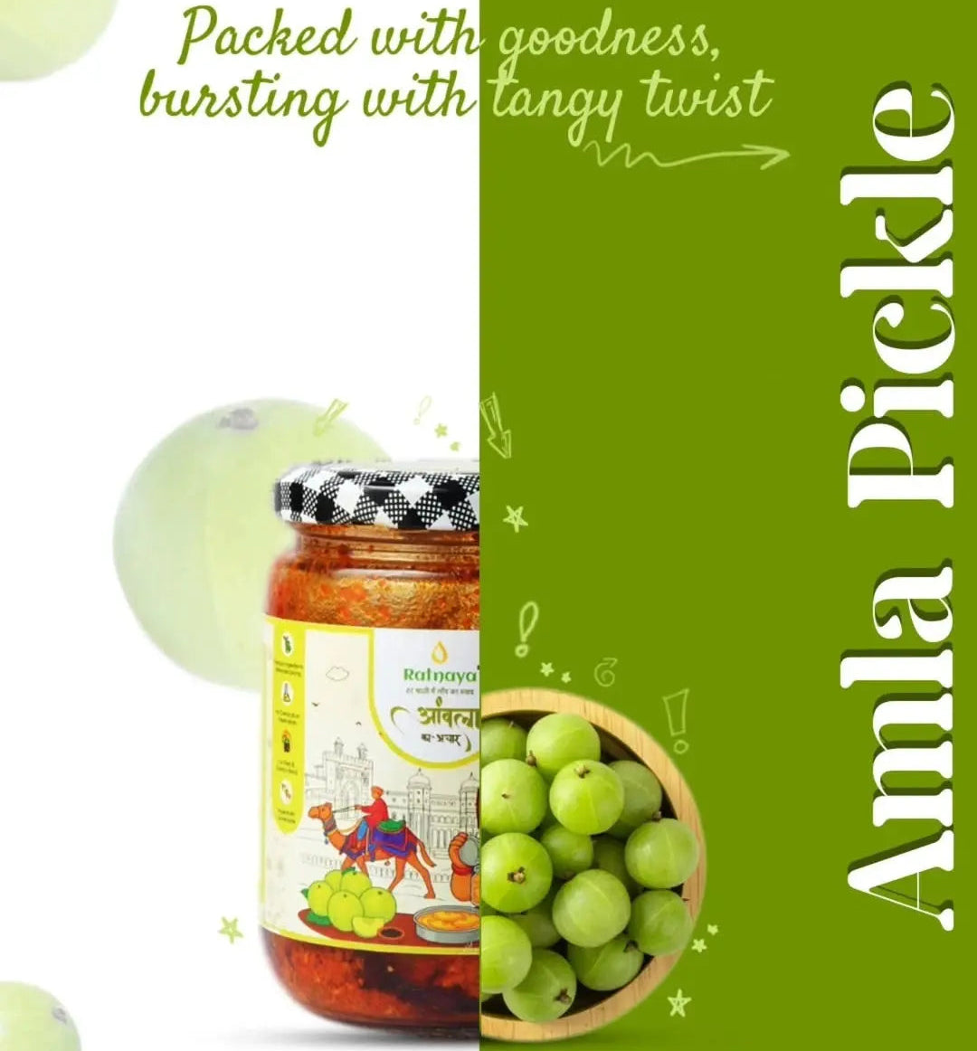 Gooseberry Pickle (Homemade Amla Achaar) Ratnaya Organics