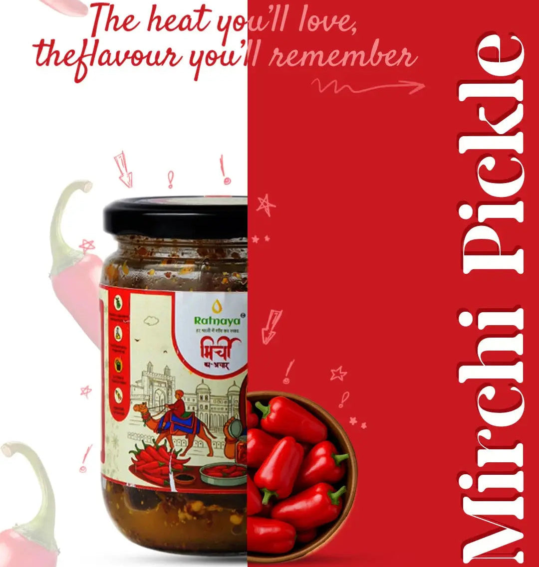 Green Chilli Pickle (Homemade Mirchi Achaar) Ratnaya Organics