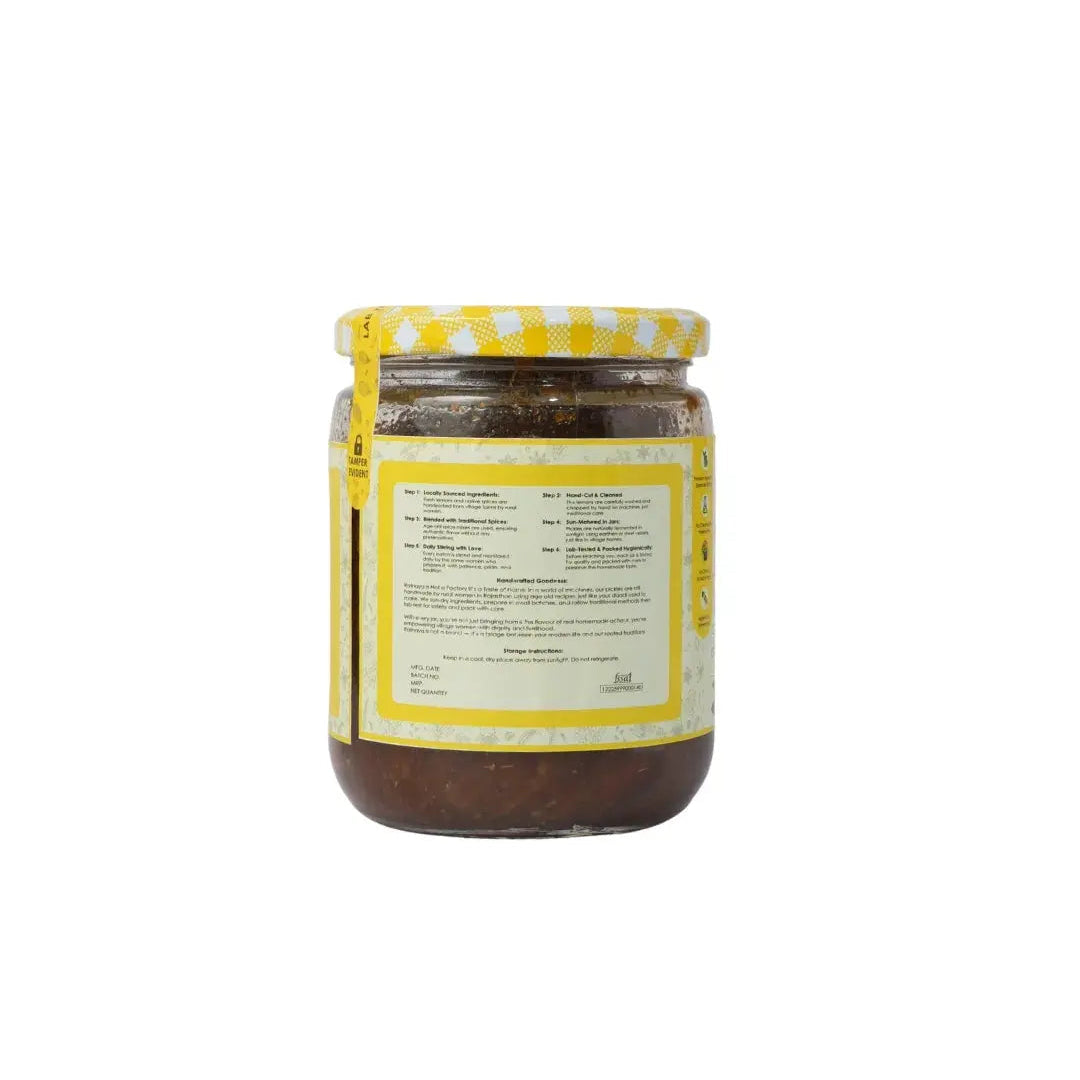 Lemon Pickle (Homemade Nimboo Achaar) Ratnaya Organics