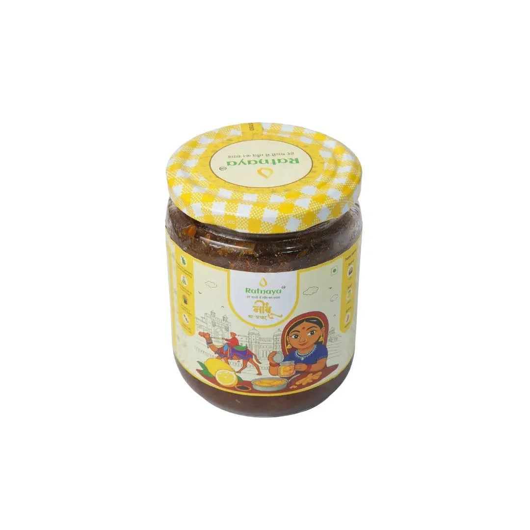 Lemon Pickle (Homemade Nimboo Achaar) Ratnaya Organics
