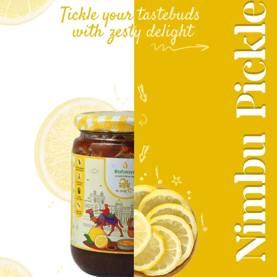 Lemon Pickle (Homemade Nimboo Achaar) Ratnaya Organics