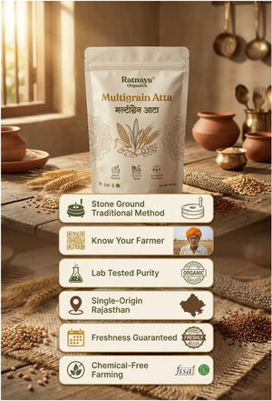 Multigrain Flour - 1Kg Bag - Ratnaya Organics