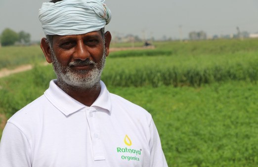 A farmer in the Ratnaya community